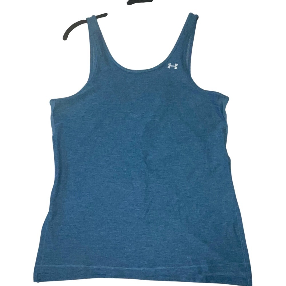 Under Armour Womens HeatGear Loose Fit Mesh Back Tank Top Teal Blue XS New